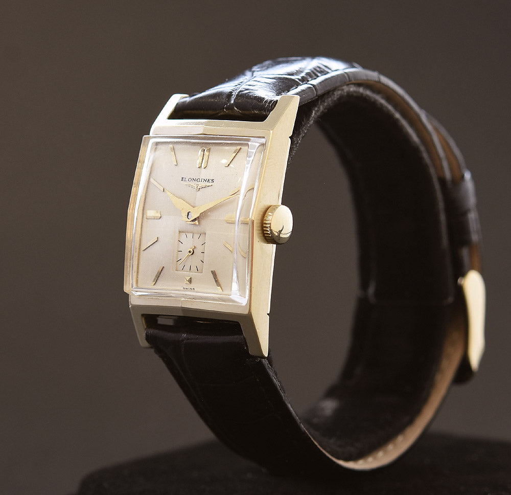 1950 LONGINES 'Pres. Roosevelt' Gents 14K Solid Yellow Gold Vintage Watch