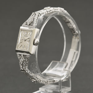 60s UNIVERSAL GENEVE Ladies 14K Gold/Diamonds Custom Art Deco Watch