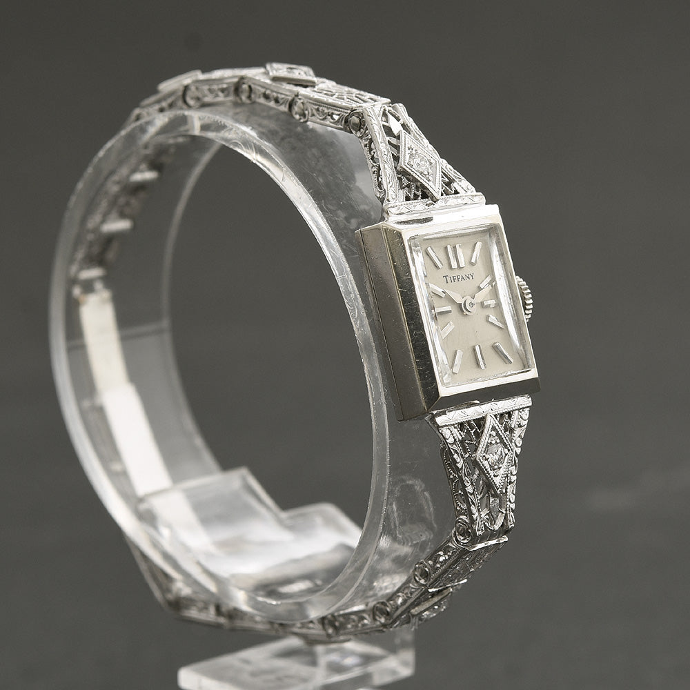 60s UNIVERSAL GENEVE Ladies 14K Gold/Diamonds Custom Art Deco Watch