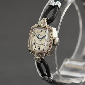 1937 GRUEN 'Banff' 14K Gold/Diamonds Art Deco Ladies Watch