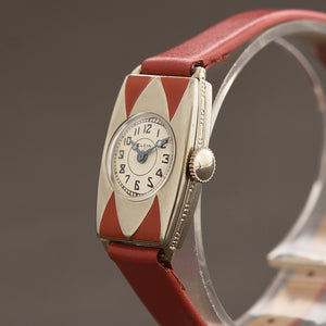 30s ELGIN USA Parisienne Ladies Art Deco Enamel Watch