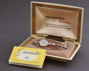 1962 HAMILTON USA 'Leilani' Ladies 14K Gold Cocktail Watch +Box