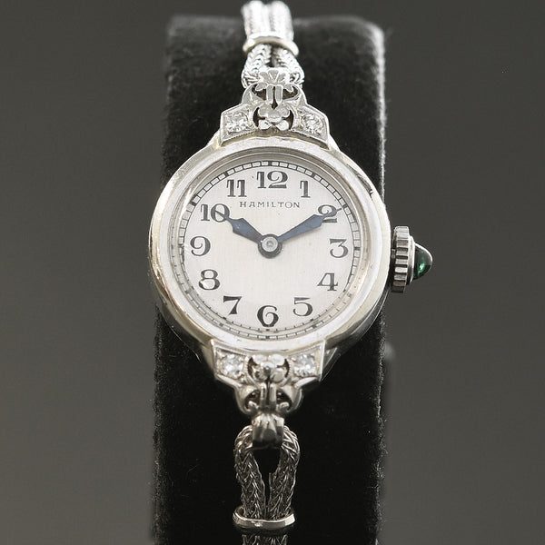 1938 HAMILTON USA Ladies Art Deco 14K Gold Watch