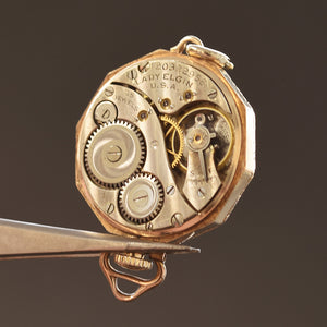1918 ELGIN USA 14K Solid Gold Ladies Pendant/Pocket Watch