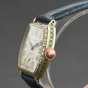 1928 LONGINES Gents Art Deco Enamel Watch