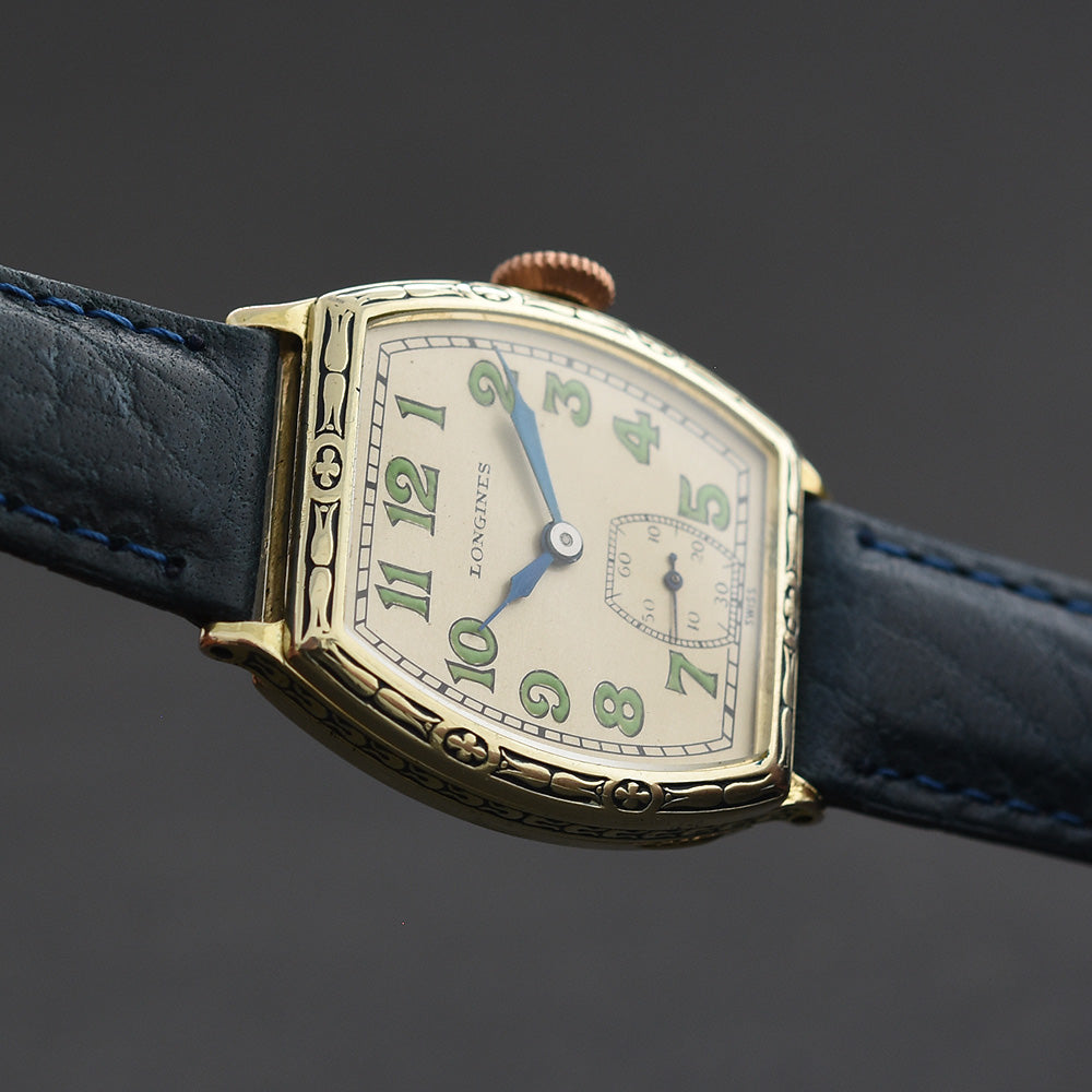 1928 LONGINES Gents Art Deco Enamel Watch