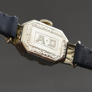 20s ABRA Ladies Platinum/18K Gold & Diamonds Art Deco Watch