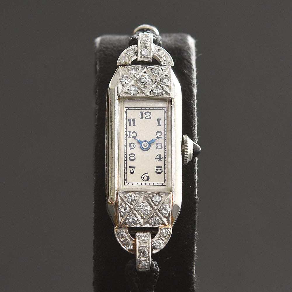 1931 Bulova Ladies Platinum/18K Gold & Diamonds Art Deco Watch – Empressissi