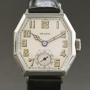 1930 GRUEN Guild Large Gents Octagon Art Deco Watch