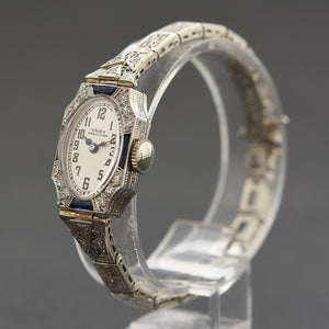 20s GRUEN 18K Gold, Diamonds&Sapphires Art Deco Ladies Watch