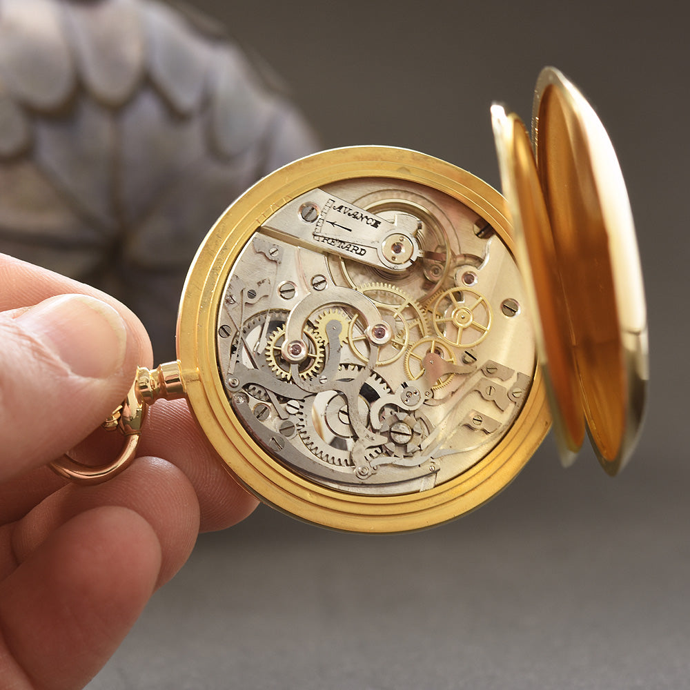 1920s VULCAIN Chronograph 18K Gold Swiss Pocket Watch