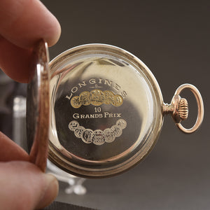 1938 LONGINES Niello/0.800 Silver Swiss Pocket Watch