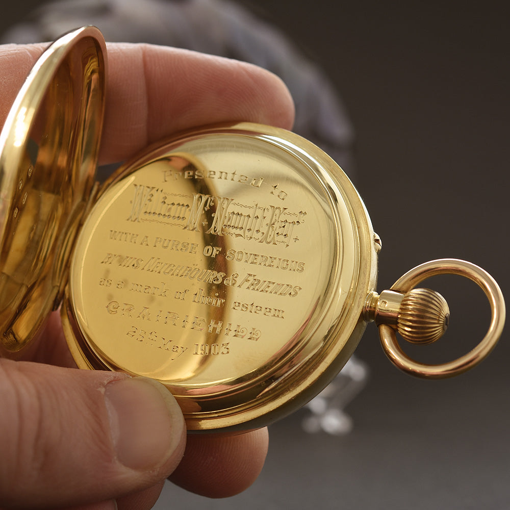 1902 J. ROTHERHAM & Sons 18K Large English Pocket Watch