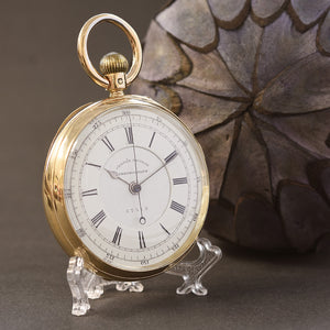 1882 J. ROTHERHAM 18K Large English Chronograph Pocket Watch