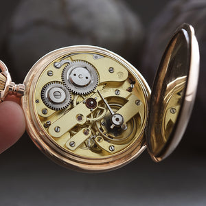 1900s MONOPOL 14K Gold Swiss Large Savonette Pocket Watch