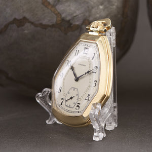 1923 LONGINES 18K Gold Art Deco Swiss Pocket Watch