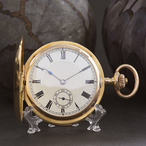 1920s LUGRIN RUEFF Freres Minute Repeater 18K Gold Swiss Pocket Watch