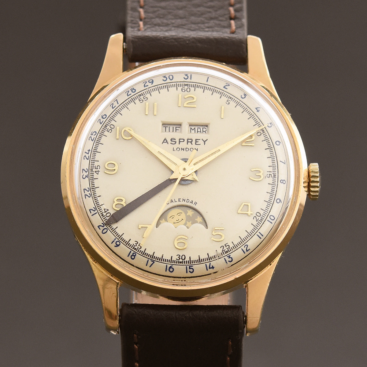 Triple Calendar Moonphase Chronograph VINTAGE 1950's TRIPLE